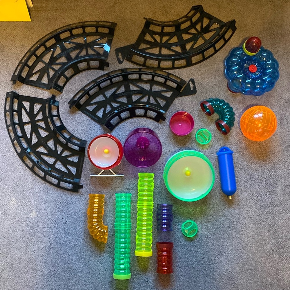 Hamster supplies tubes wheels ball track